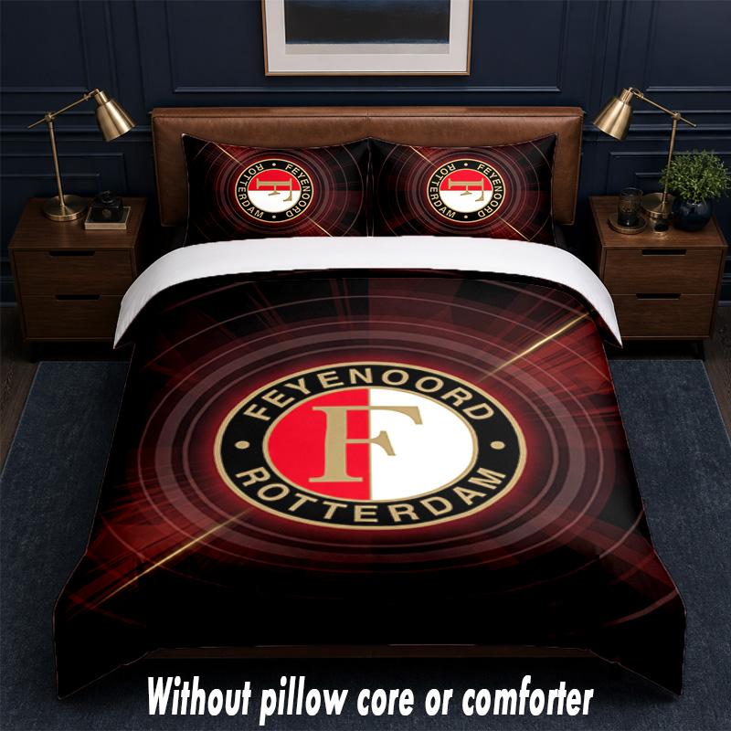 Feyenoord Design Bett Bettwäsche Set 1 Bettbezug + 2 Kissenbezüge Weich Atmungsaktiv Haushalt Bettwäsche