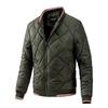 Men's Casual Diamond Baseball Collar Cotton Jacket - European & American Fashion, Plus Size for Autumn/Winter