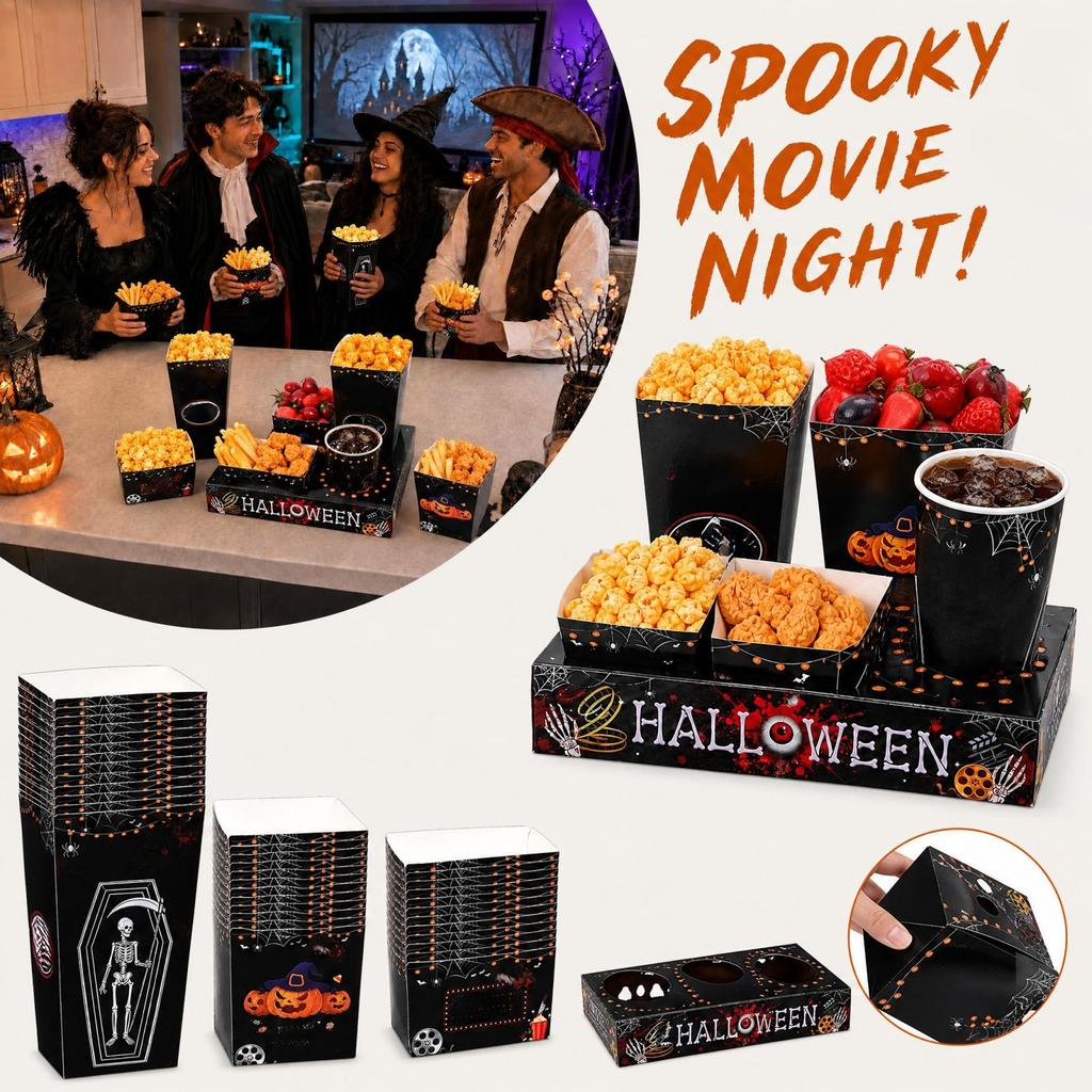 Halloween Night Theme Party Boxes, 12 Pack Boxes for Candy Party Supplies