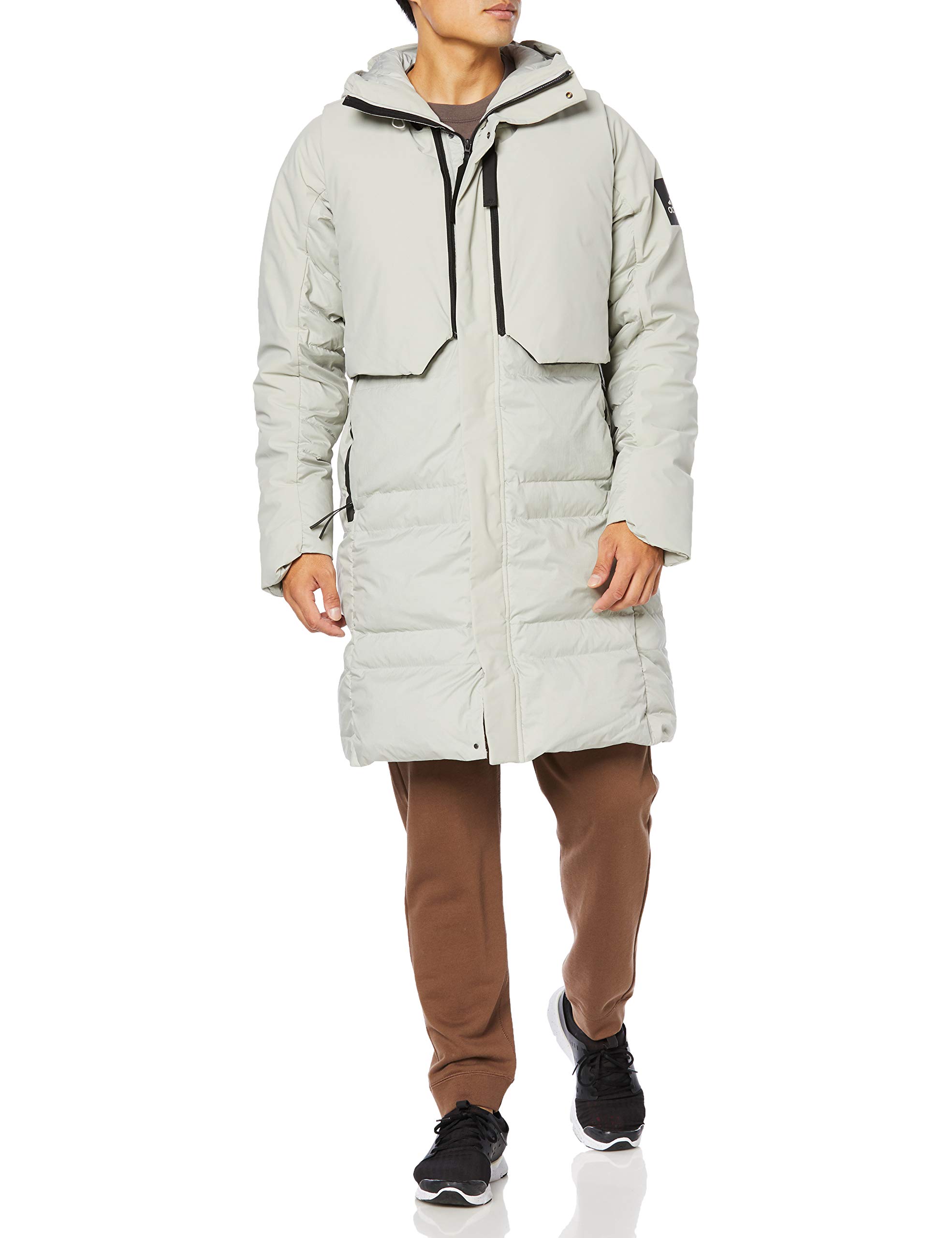 

Down My Shelter Cold Lady Down Parka IQG55 Metal Japan XS to Japan size [Adidas] Mens Gray/White (FT2430) (эквивалент XS)