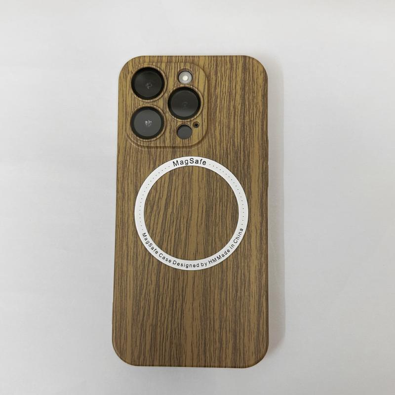 New Magsafe Magnetic Wireless Charging Wood Grain Shockproof Phone Case For iPhone 16 Pro Max 14 11 12 13 15 Pro Max Back Cover