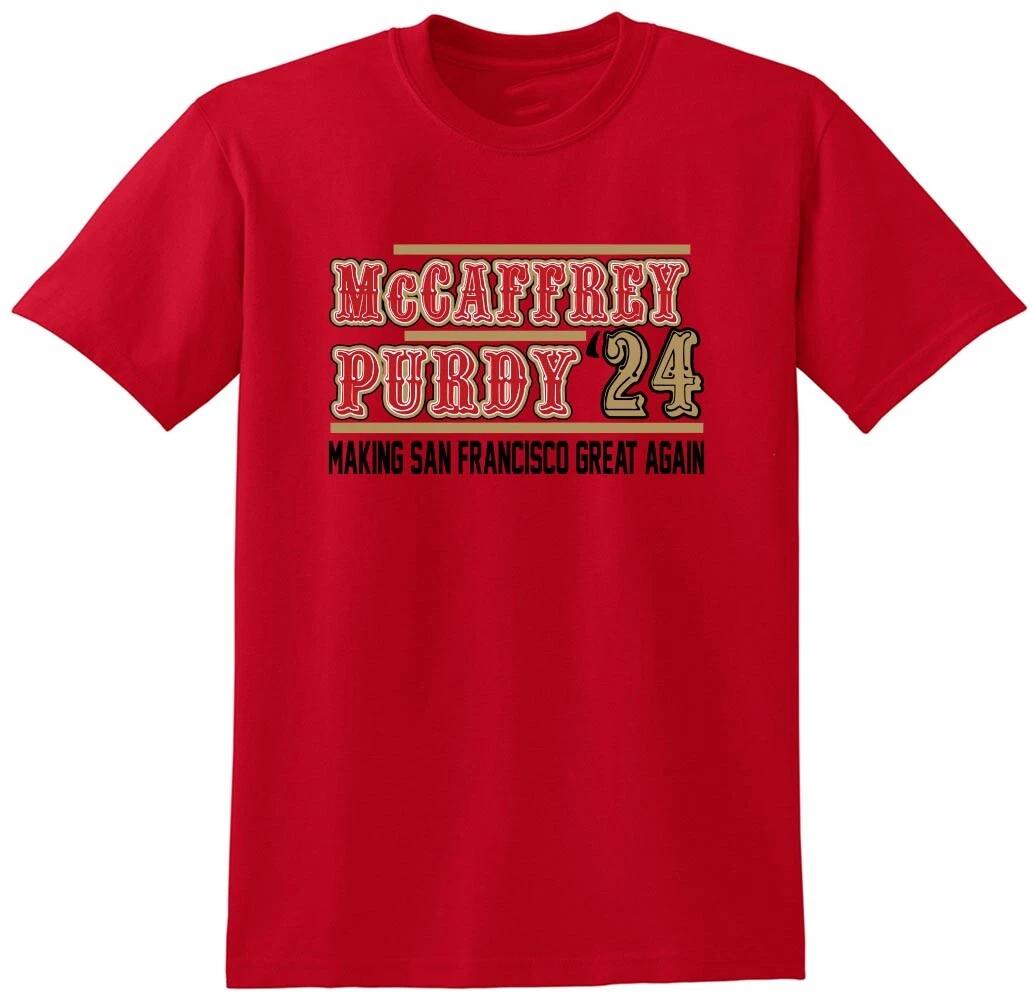 Brock Purdy Christian McCaffrey 2024 49ers Long Short Sleeve T-Shirt M