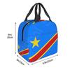 Democratic Republic of Congo Flag Insulated Lunch Bag for Kids Women Portable Waterproof Picnic Coole Bag Reusable Bento Box Bag