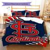 St. Louis Cardinals Logo Pattern Bedding Set Quilt Cover Pillowcase Home Decor Gift (1 * duvet cover + 2 * pillowcase, without core)