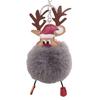 Christmas Deer Keychain Cute Reindeer Pom Pom Keyring Faux Fur Fluffy Plush Ball Charm for Handbag Backpack Purse Accessory