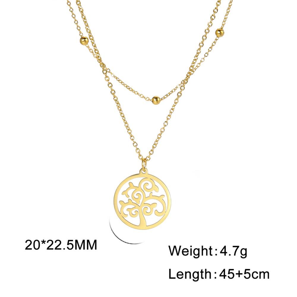 Cazador Stainless Steel Tree of Life Necklace Vintage Gold Color Plant Chain Necklace for Women Jewelry Wholesale 2026 Birthday