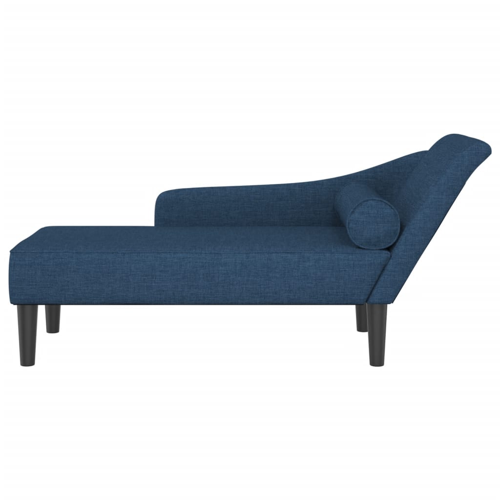 Blue Fabric Chaiselongue with Cushion