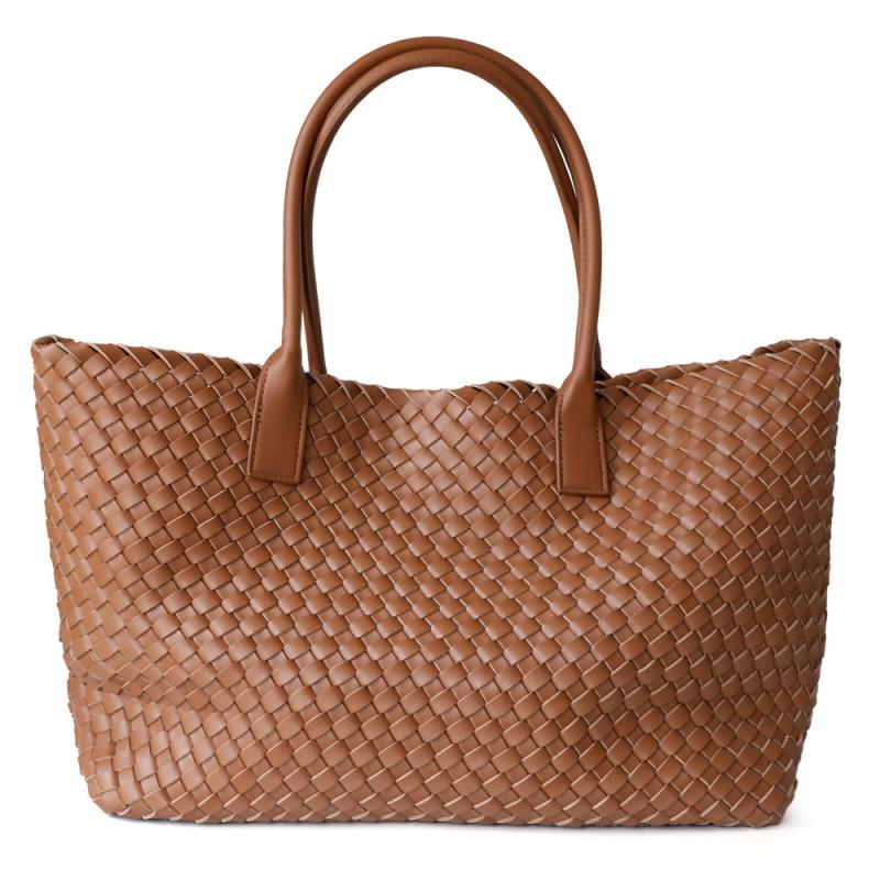 Borsa Tote in Pelle Intrecciata Grande Capacità Morbida Vera Pelle di Mucca Borsa a Spalla Borsa a Mano per il Pendolarismo Quotidiano Stile Urbano