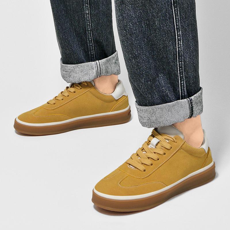 Fashion Retro Fashionable Comfortable Man Flat Walking Shoes Brand Split Leather Sports Shoes Quality Men Commuting Leather Casual Shoes