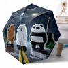 1pc Love Bears Rainbow Sky Portable Automatic Umbrella Compact Durable 8 Rib Design Plastic Iron Durable Umbrella Accessory Stylish Gift Women Y3