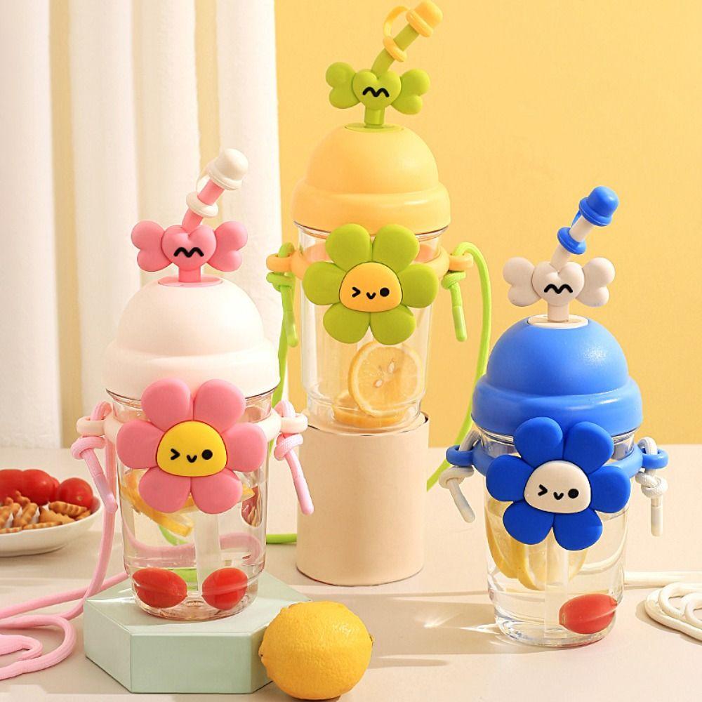 

Cartoon Water Bottle Plastic Tea Kettle Drinkware Water Cup Fitness Style 1