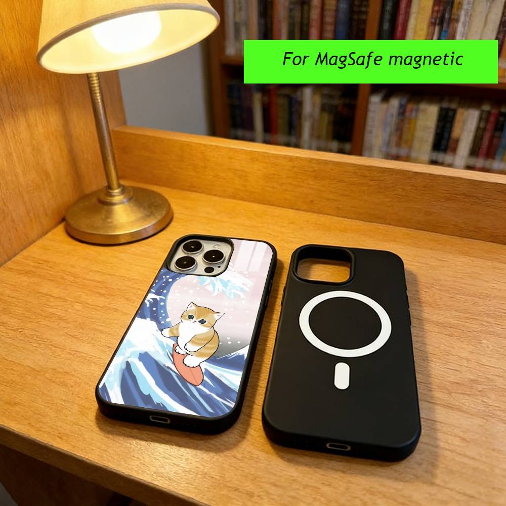 Cute M-Mofusands Phone Case For iPhone17,16,15,14,13,12,11 Plus,Pro Magnetic For Magsafe Wireless Charging