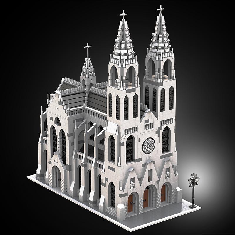 Non-Toxic Moc Gothic Cathedral Large Architecture Series Building Block Collection Model