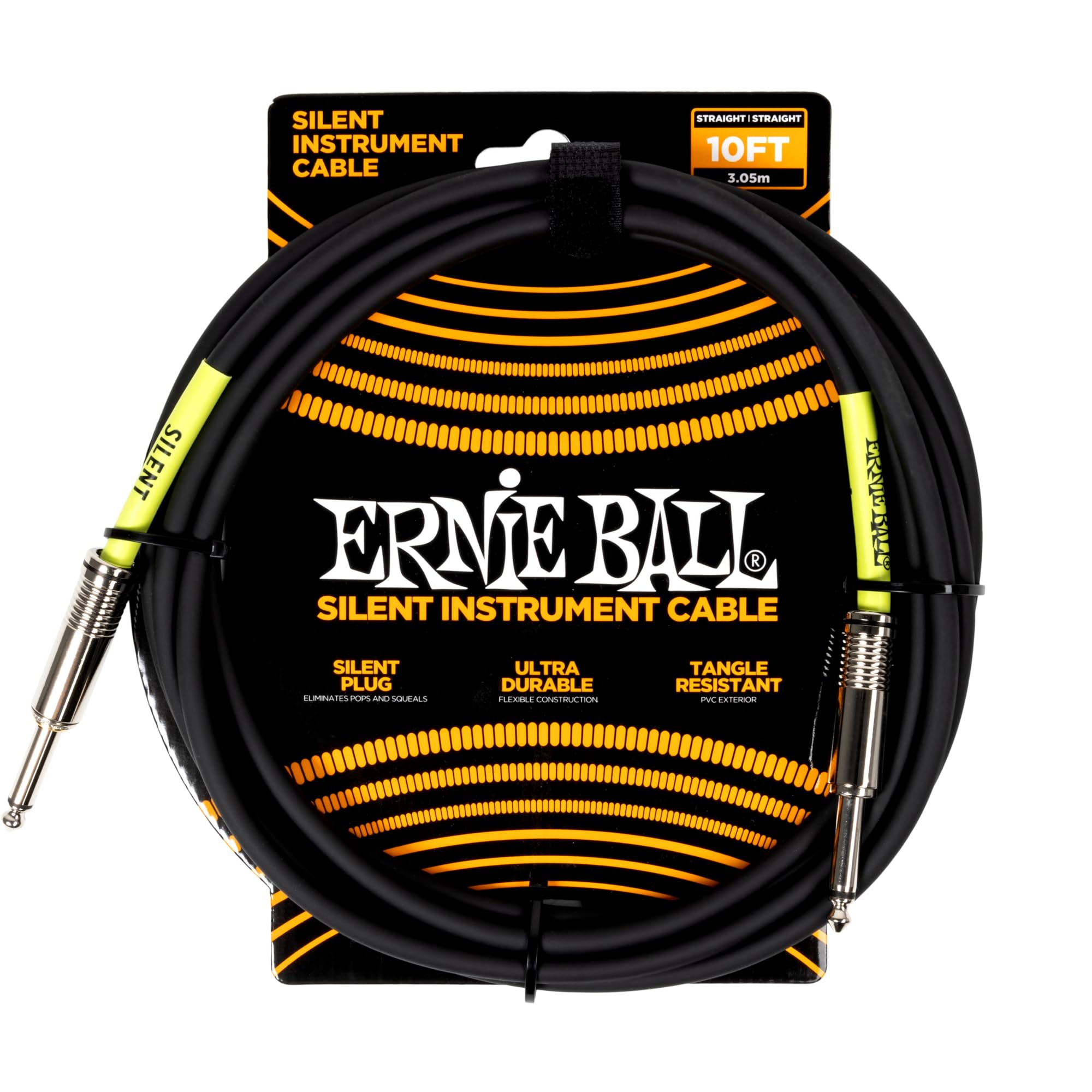 

Ernie Ball Classic Silent Instrument 10ft Black Cable, Straight/Straight - чёрный