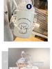 Cute Cartoon Coffee Thermos Cup with Double Spout, Straw, and 316 Stainless Steel - Ideal for Girls
