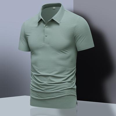 Μονόχρωμο Πόλο Μπλουζάκι Κοντομάνικο T-shirt για Άνδρες, Απλό Business Casual Ανδρικό, T-shirt με γιακά