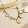 316L Stainless Steel Insect Dragonfly Butterfly Bee Flower Cross Pendant Necklace Women Trendy Colored Rope Neck Chain