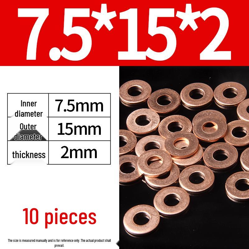 2mm Pure Red Copper Sealing Ring Marine Instrument Flat Washer