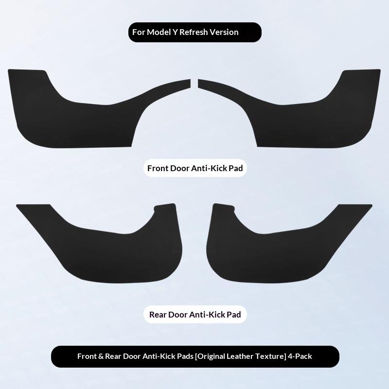 HOMEFISH For Car Door Anti Kick Pad Leather Sticker Trim Kit For Tesla Model Y Juniper Side Door Protector Interior Decoration
