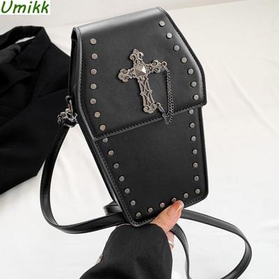 Nowość Trumna Kształt Portfele Halloween Cartoon Gotyckie Torby Crossbody PU Skóra Damska Torba Na Telefon Komórkowy Cosplay Nowa Lolita Satchel