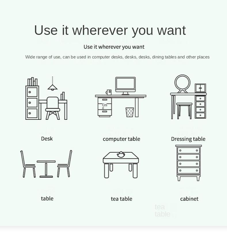 Musematte i PU-skinn Bærbar musematte Stor spillvanntett, sklisikker skrivebordsmatte Datatastaturmatte Doble sider Bruk