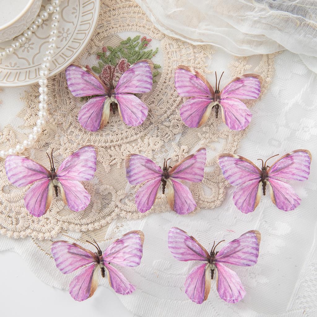 10/20PCS Artificial Fake Fluorescent Butterfly Home Room Decora Festival Wreaths Wedding Bridal Diy Accessories Headwear Brooch