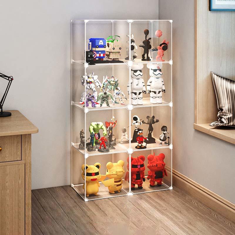 Transparent Lego Brick Display Cabinet: Dustproof Acrylic Storage for Figurines