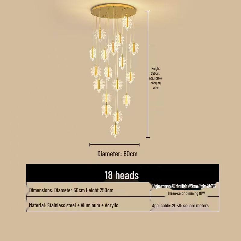 Nordic Loft Luxury Rotating Stairwell Pendant Light