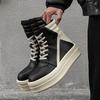 Scarpe alte testa grande suola spessa triangolo rovesciato americano rialzo di nicchia brand trendy uomo cerniera high street scarpe muffin stivali Martin scarpe da skate