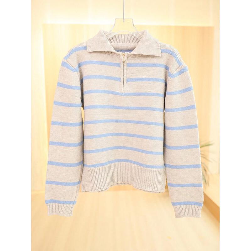 Women's Lapel Knitted Pullover Sweater