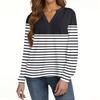 Women's T Shirt Print Button Long Sleeve Daily Weekend Fashion Basic V- Neck Regular Top