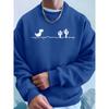 Simple Little Dinosaur Prints Pullover Women Fashion Comfortable Versatile Loose Daily Warm Long Sleeved Crew Neck Pullover