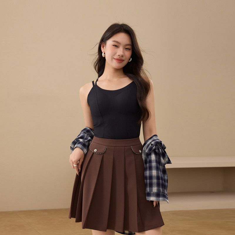 

Plus-Size Women s Clothing with Beautiful Back Design, Suitable for Outerwear or Inner Wear, Tank Top for Plus-Size Women, 2026 Spring New Model