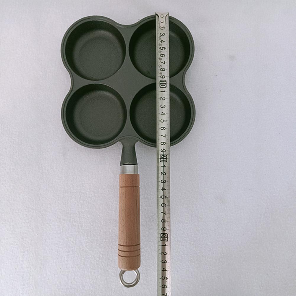 4-Hole Omelet Pan Non Stick Egg Pancake Steak Cooking Pan Hamburg Bread Breakfast Maker Suitable for Gas Stove Induction Cooker