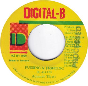 

7inch Record ADMIRAL TIBETT - Fussing & Fighting NONE Digital-B 1992 Jamaica Reggae, Ska & Dub Used
