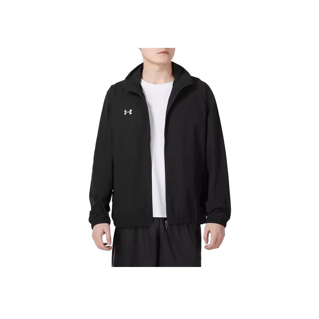 Under Armour Solid Color Windbreaker Zip-Up Hoodie Jacket Unisex jackets Black 24500401-001