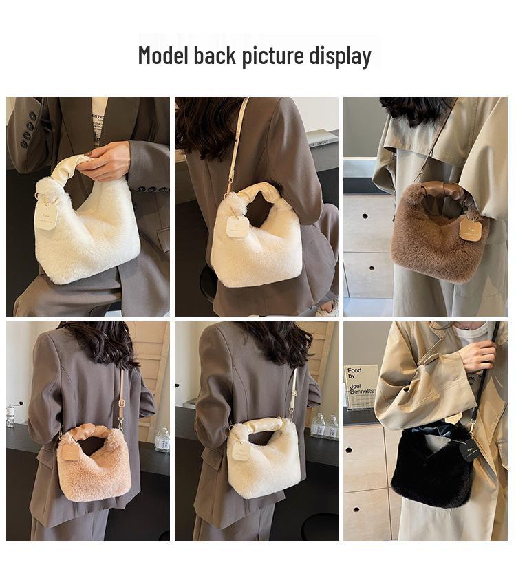 2024 Winter Fairy Plüsch Faltenhandtasche - High-End Influencer Favorit, Damen Umhängetasche/Crossbody-Tasche