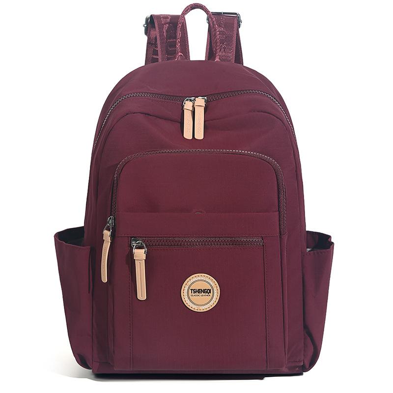 Minimalist Nylon Backpack for Women Large Capacity School Bag Casual Travel Daypack Purse