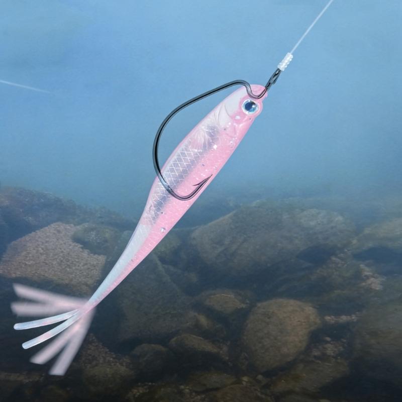 6Pcs Soft Lures Floating Baits Artificial Swimbaits Fork Tail Swimbaits Lures Soft Artificial Baits Fishing Lures