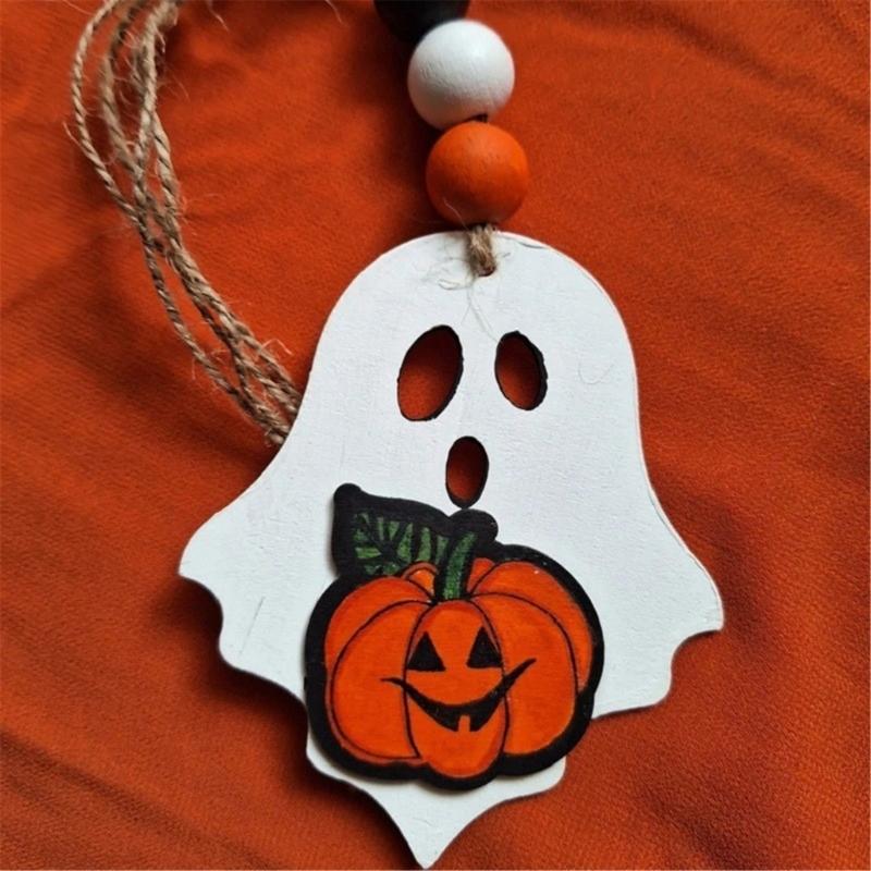4PCS Spookys Ghostly Wood Crafts Halloweens Room Decoration Hanging Art For Festives DIY Family Activity And Seasonal Displays