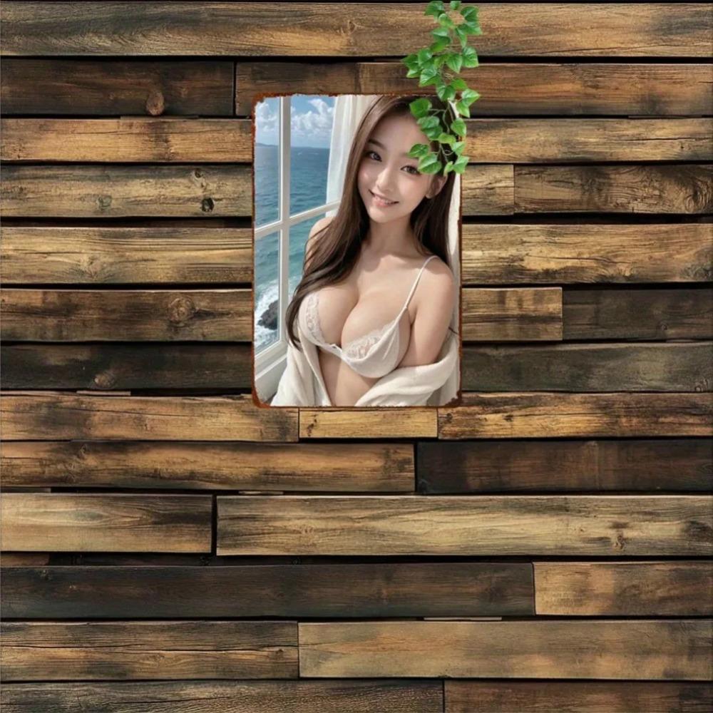 Anime Girl Metal Wall Art 8x12 Inch Kawaii Room Decor Vintage Aluminum Sign