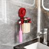Plastic Suction Cup Toothbrush Holder And Cup Set For Bathroom Organization