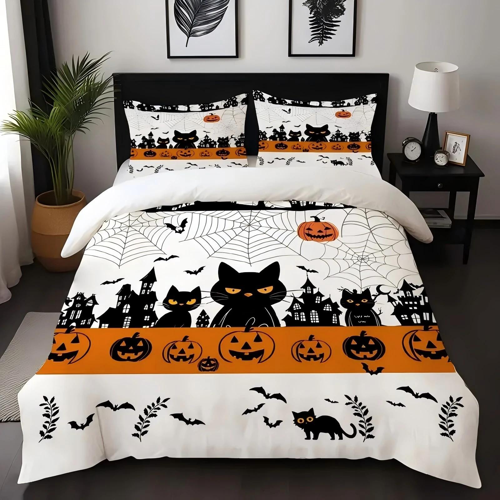 

Halloween Style Digital Print Duvet Cover Cartoon Pattern Bed set Soft Comfortable For Kids Teens Adults Quilt Cover Pillowcase EU Twin(135x200cm)