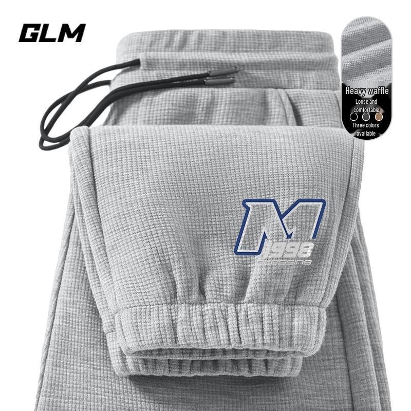 GLM Men's Waffle Knit Loose Fit Jogger Pants