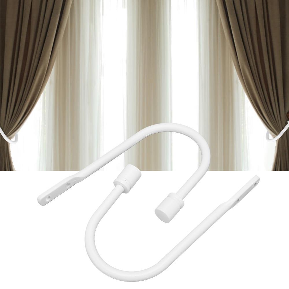 2Pcs Carbon Steel Curtain Holdbacks White Drapery Holdbacks Window Curtain Holdbacks Office
