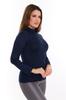 Women's Fashion Big Size body Plus Size Half Fisherman Viscose Turtleneck Navy Blue Body