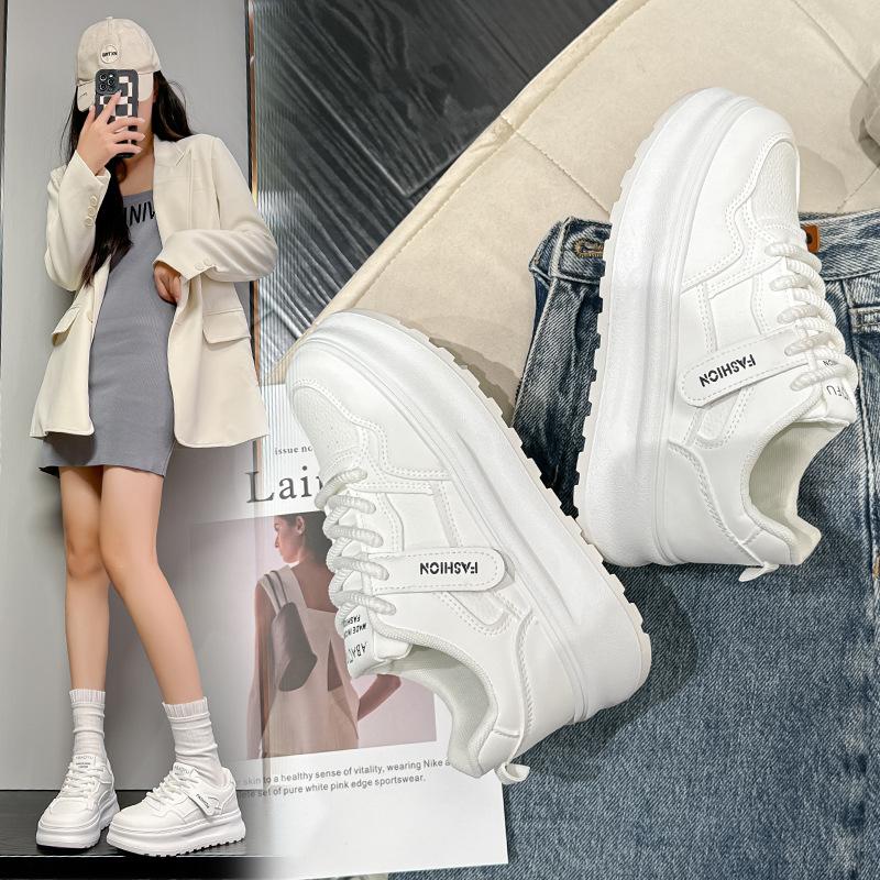 Spring and Autumn new sports and leisure ins platform leather single shoes board shoes