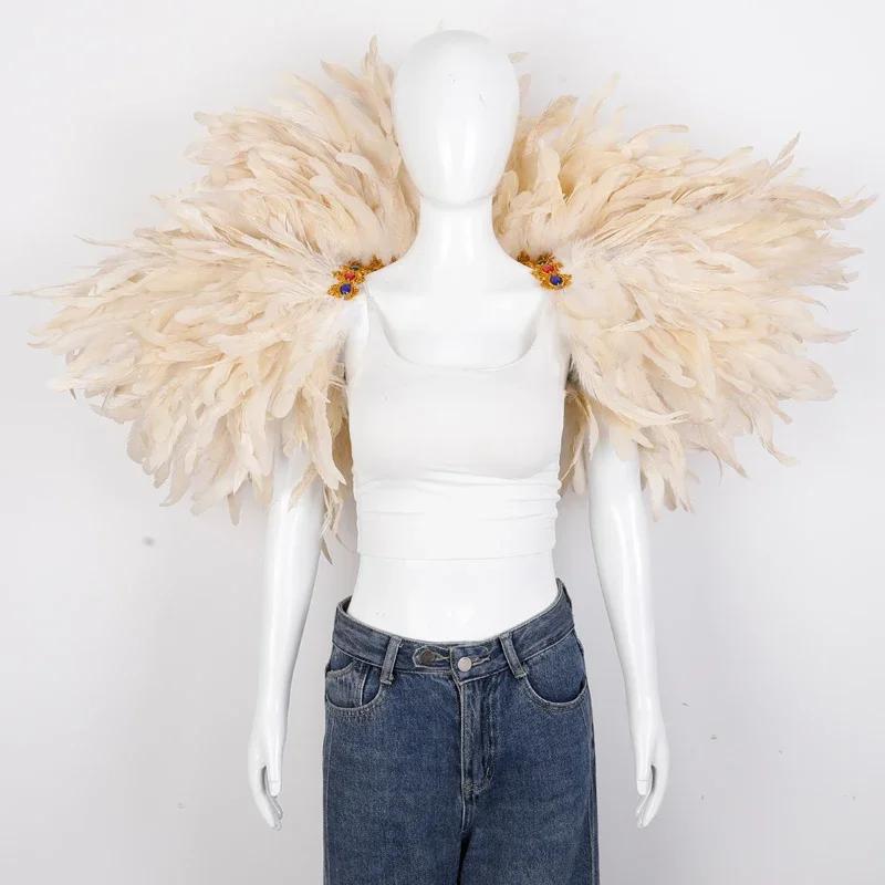 Carnival Costume Decorative Accessories Luxury Feather Shawl Party Cosplay Scarf Fashion Show Runway Performance Elegant Apparel