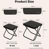 Ultra-Light Pouch-Style Folding Chair – Portable High-Load Camping, Hiking & Queue Seat - Black