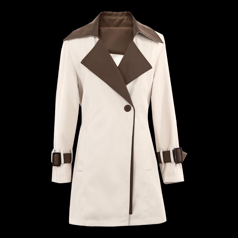 Shetu Women's Korean Style Loose Mid-length Trench Coat